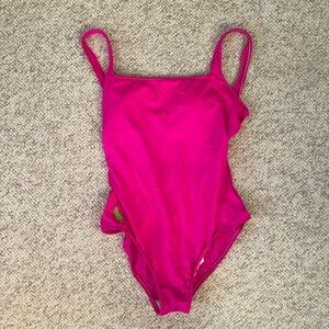 Hot pink Polo by Ralph Lauren one piece. Size L